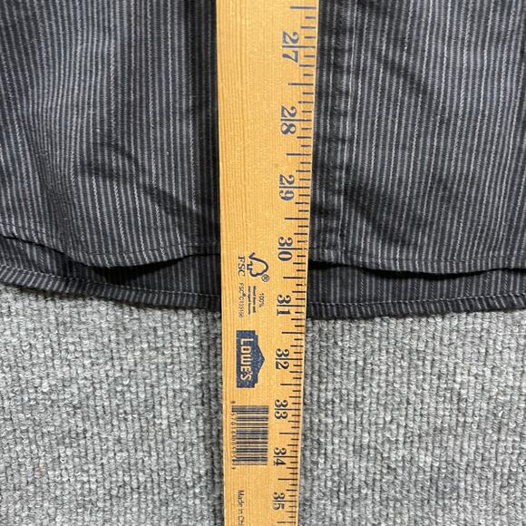 Machine Button Up Shirt Men's XL Black/Gray Striped Short Sleeve Casual - Picture 6 of 9